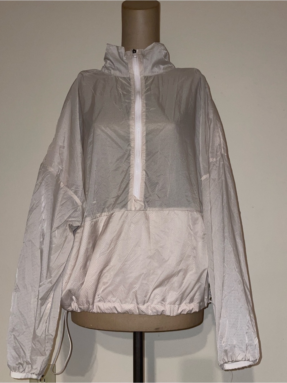 Fabletics White Half-Zip Windbreaker Jacket